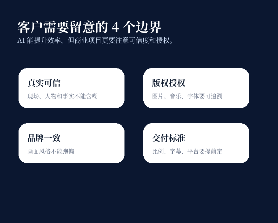 AI视频商业项目边界